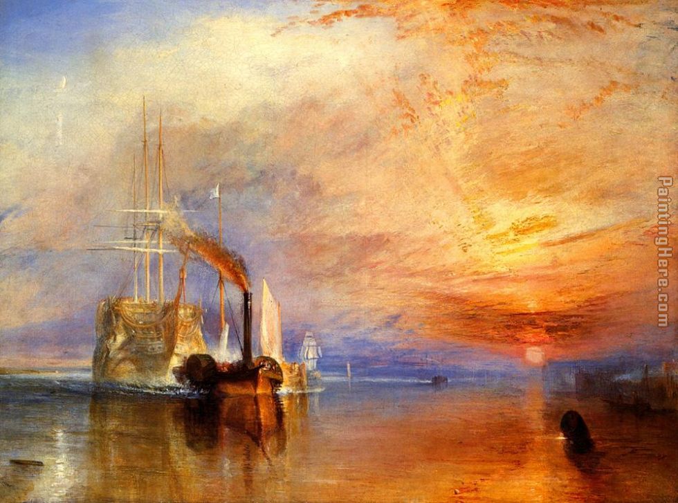 Joseph Mallord William Turner The fighting Temeraire tugged to her last berth to be broken up